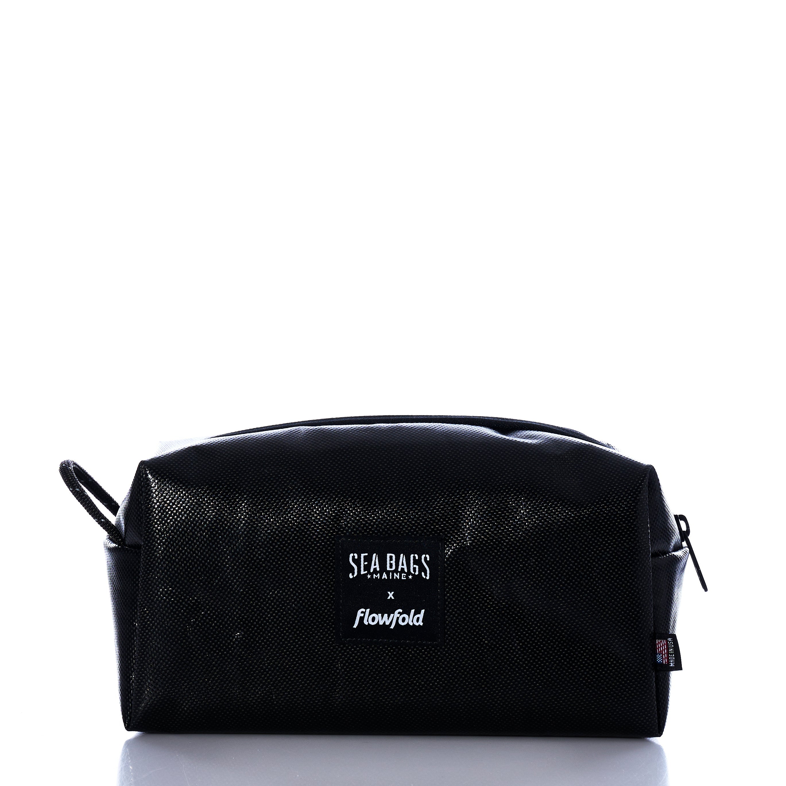 Black Dragon Toiletry Bag Handmade in Maine from Recycled Sails