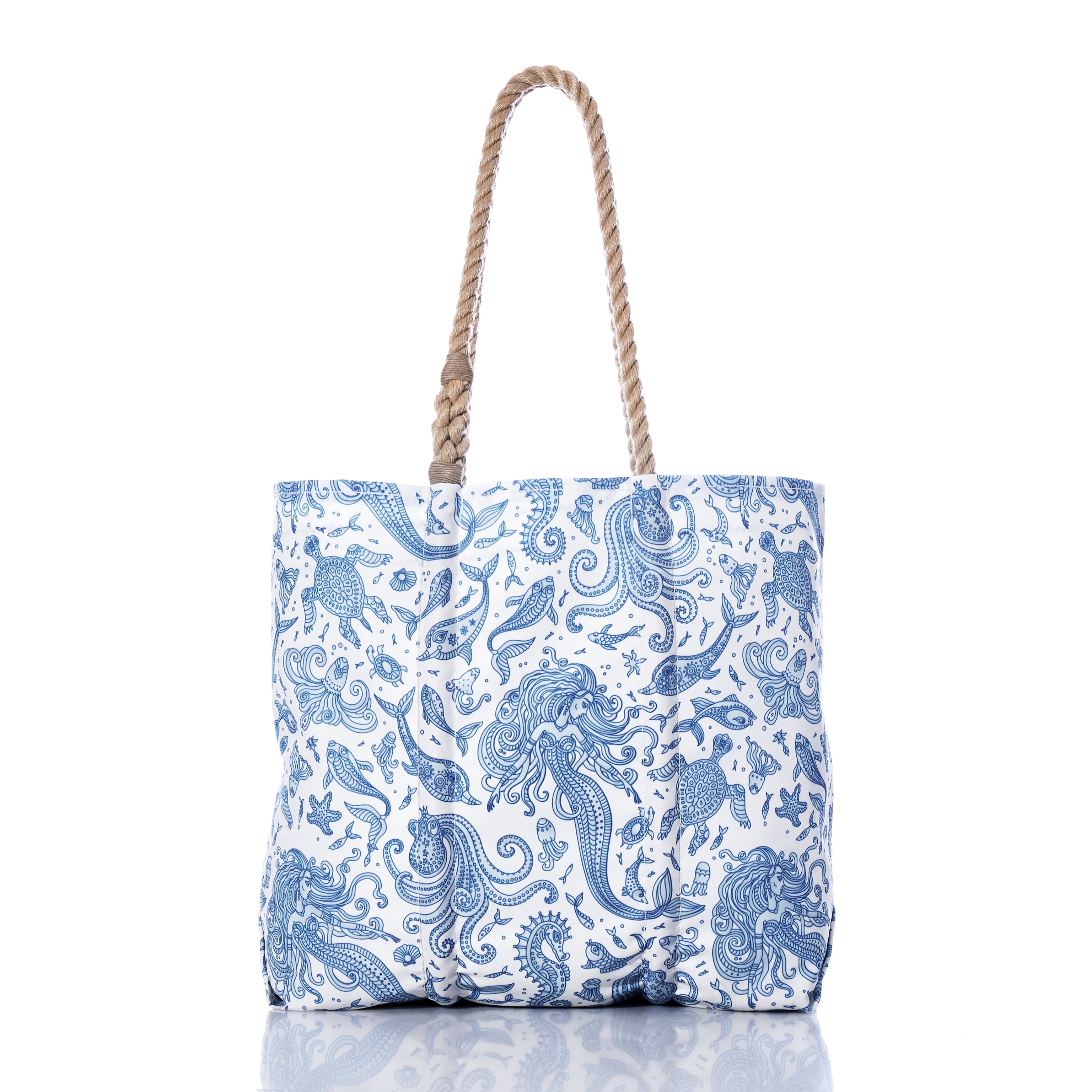 Paisley Mermaid Medium Tote Handmade in Maine from Recycled Sails
