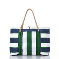 Preppy Stripe Pier Tote Handmade in Maine from Recycled Sails