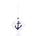 Navy Anchor Sail Cloth Gift Tag Handmade in Maine from Recycled Sails