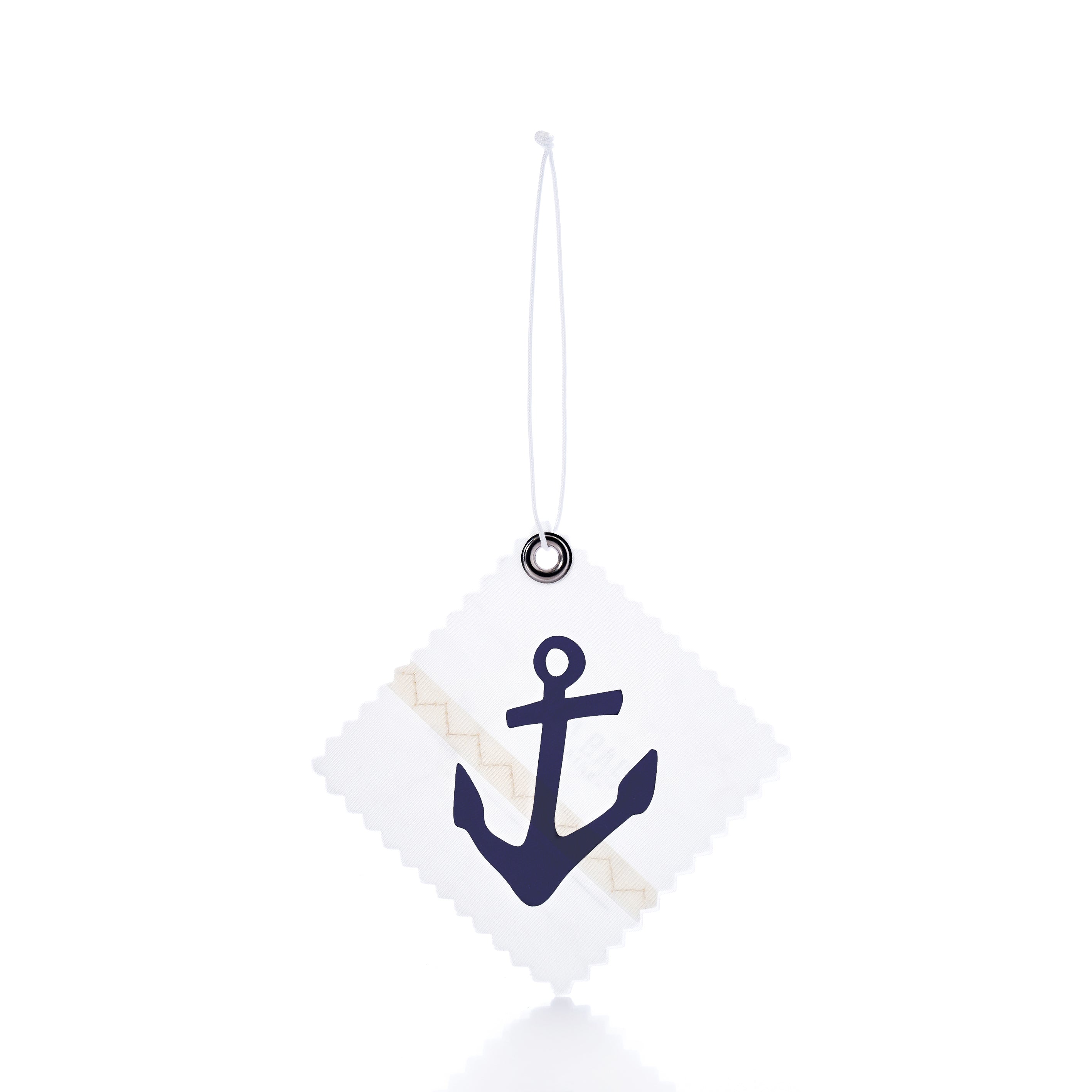 Navy Anchor Sail Cloth Gift Tag Handmade in Maine from Recycled Sails