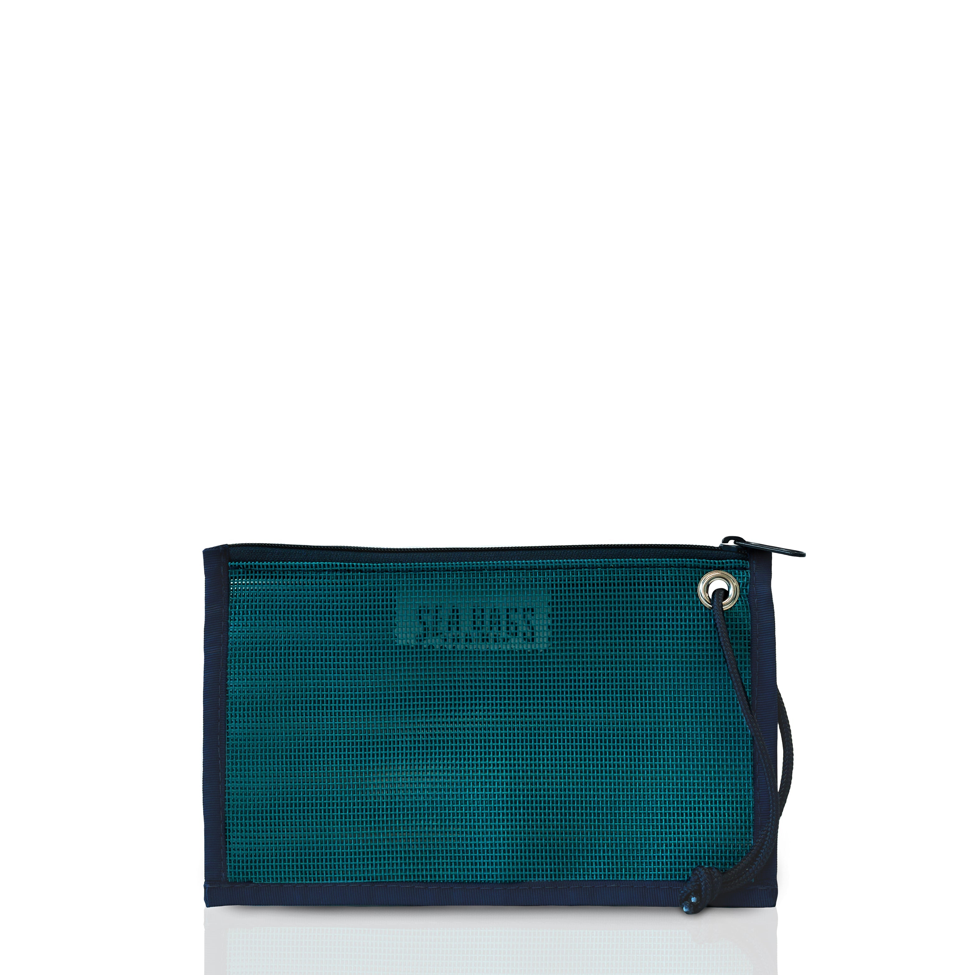Ocean Teal Mesh Tote Organizer Pouch Handmade in Maine from Recycled Sails