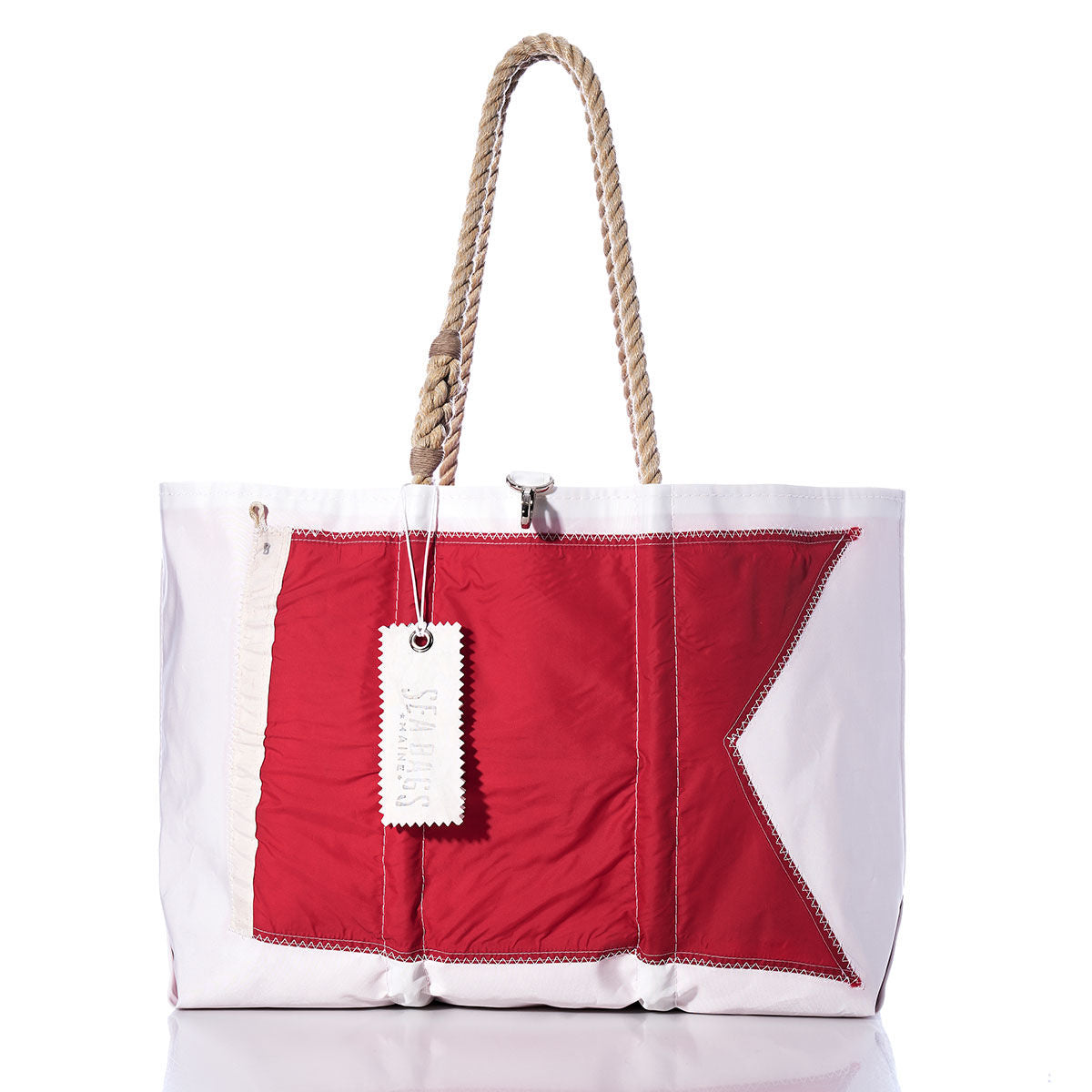 Bravo Signal Flag Large Tote Handmade in Maine from Recycled Sails