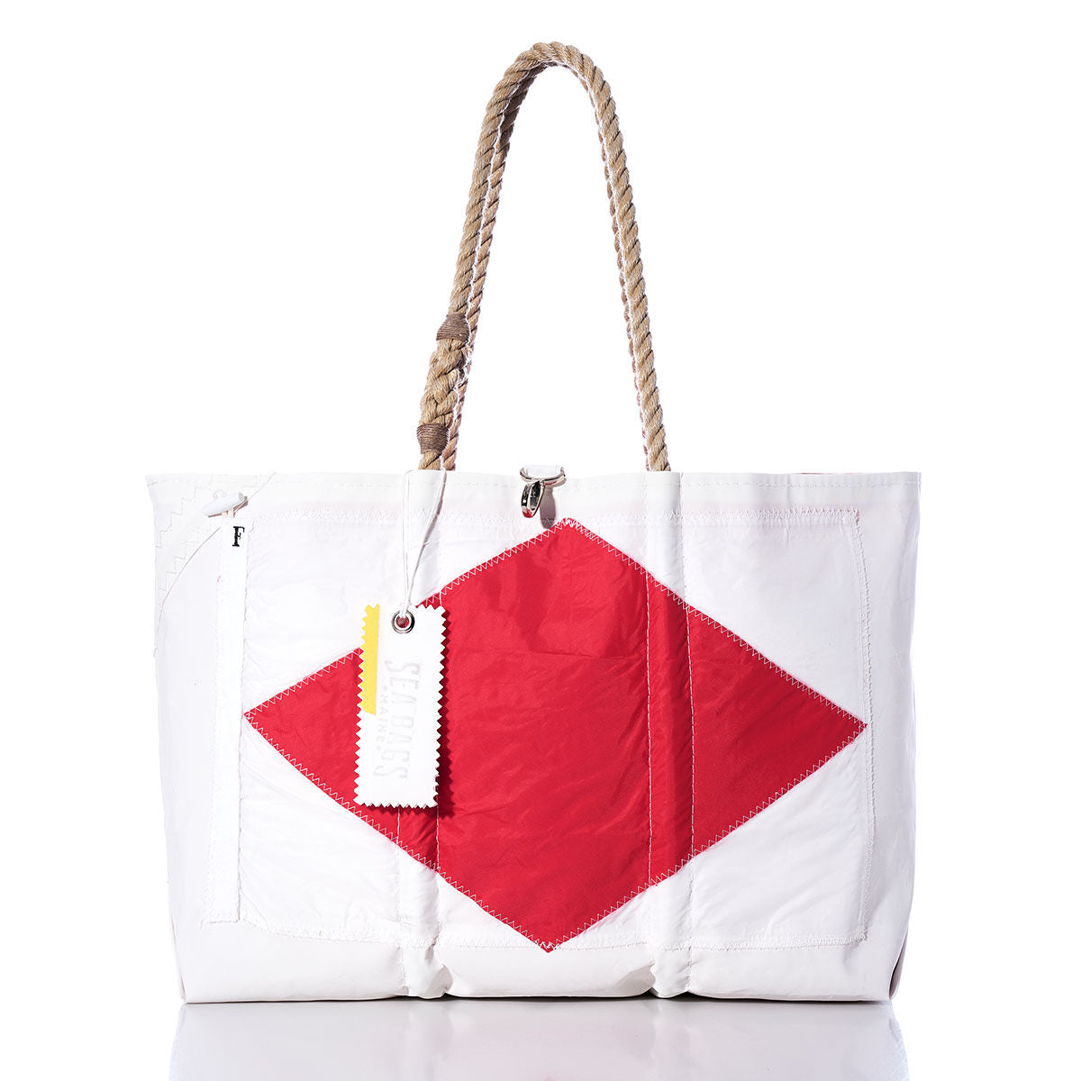 Foxtrot Signal Flag Large Tote Handmade in Maine from Recycled Sails