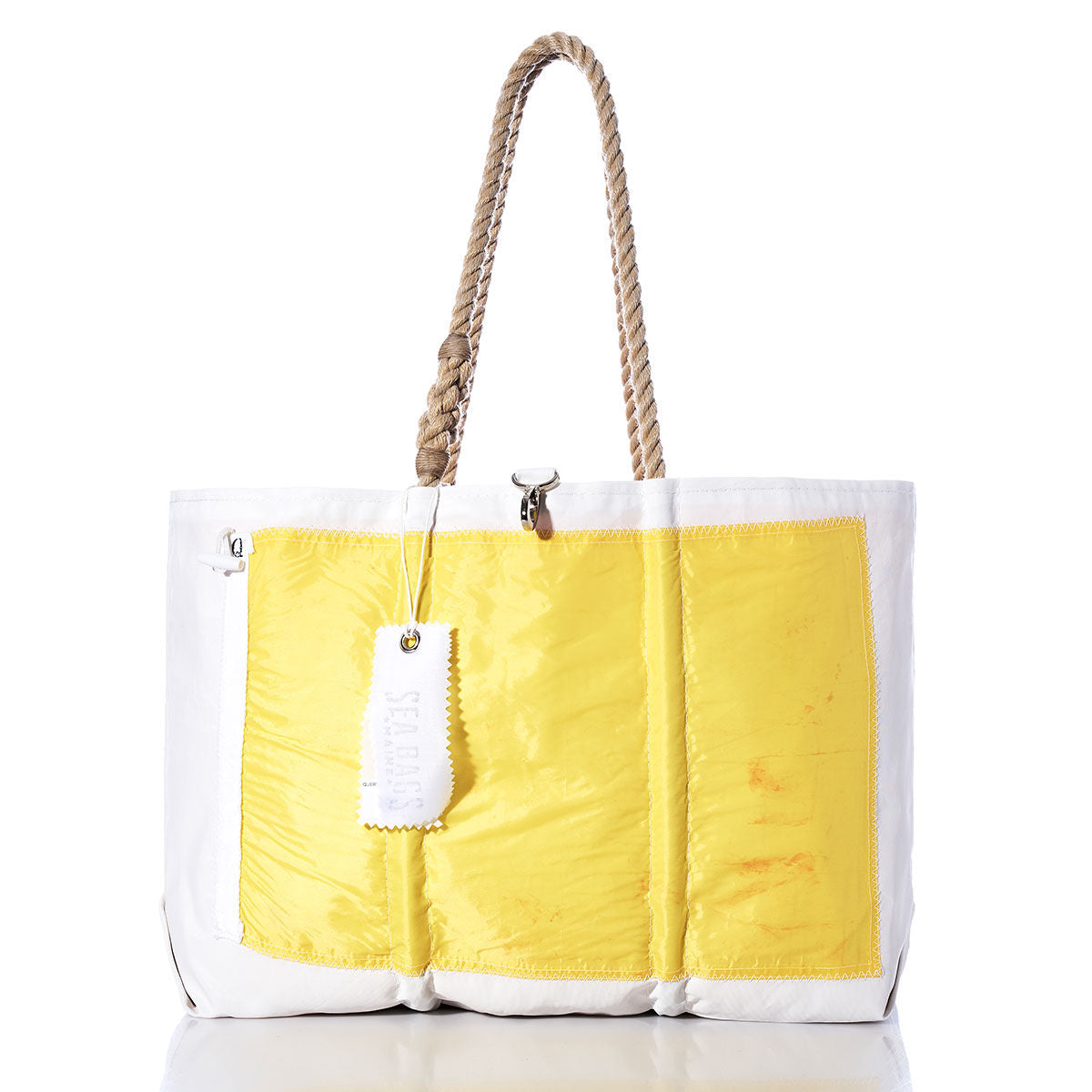 Quebec Signal Flag Large Tote Handmade in Maine from Recycled Sails