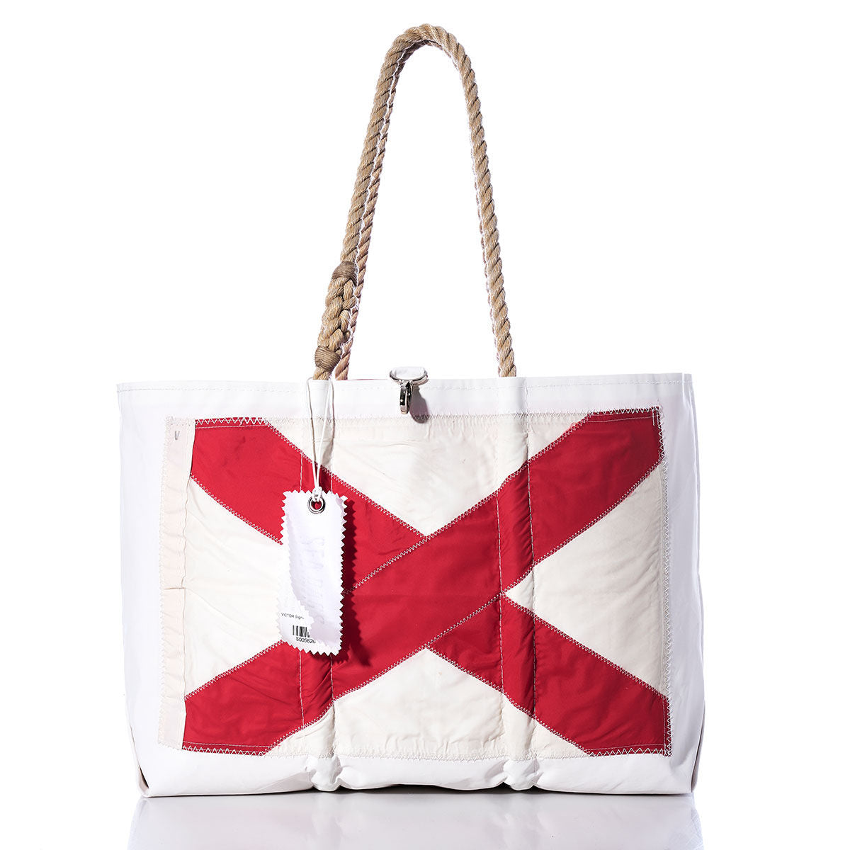 Victor Signal Flag Large Tote Handmade in Maine from Recycled Sails