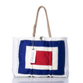 Whisky Signal Flag Large Tote Handmade in Maine from Recycled Sails