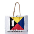 Zulu Signal Flag Large Tote Handmade in Maine from Recycled Sails
