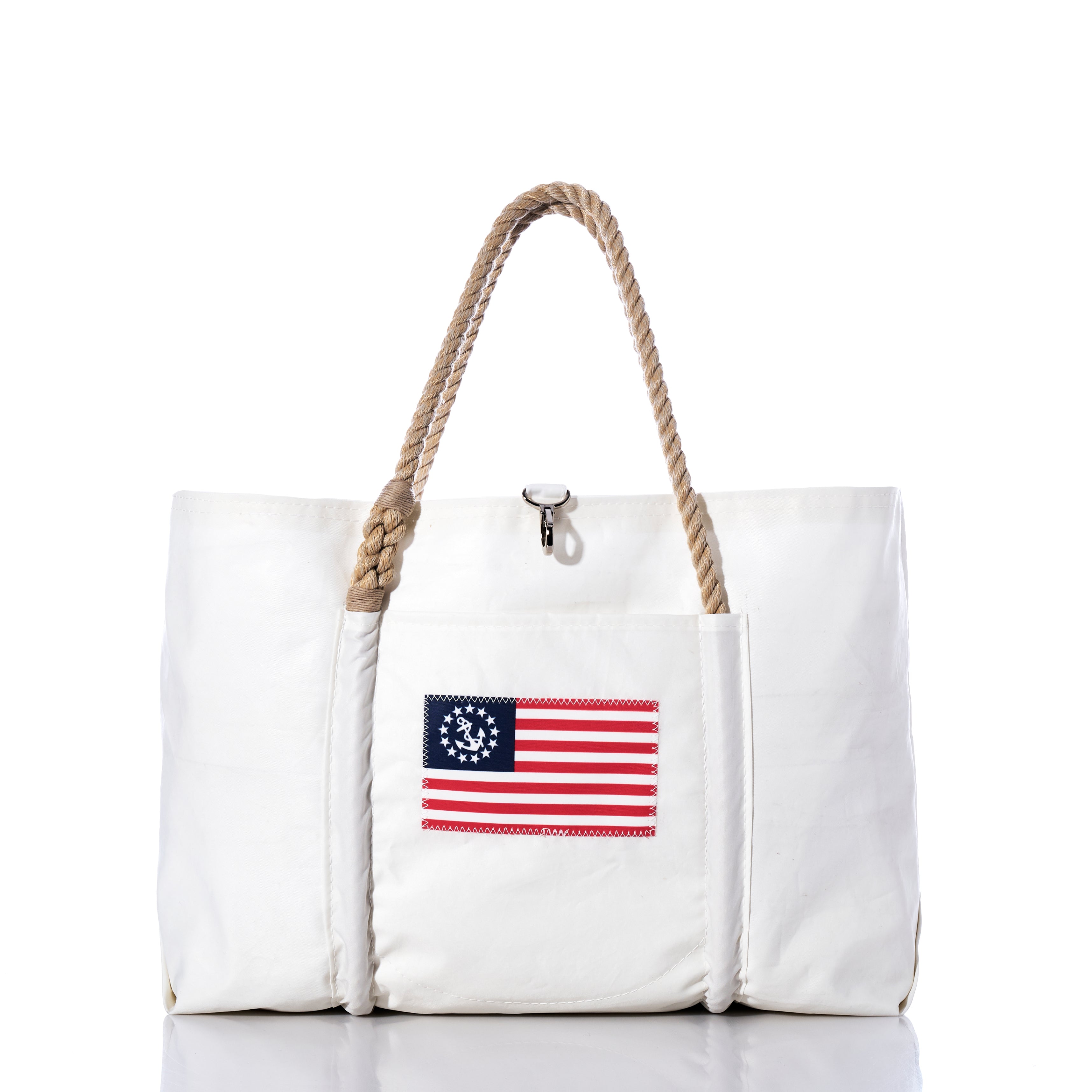 U.S. Yacht Ensign Wharf Tote Handmade in Maine from Recycled Sails