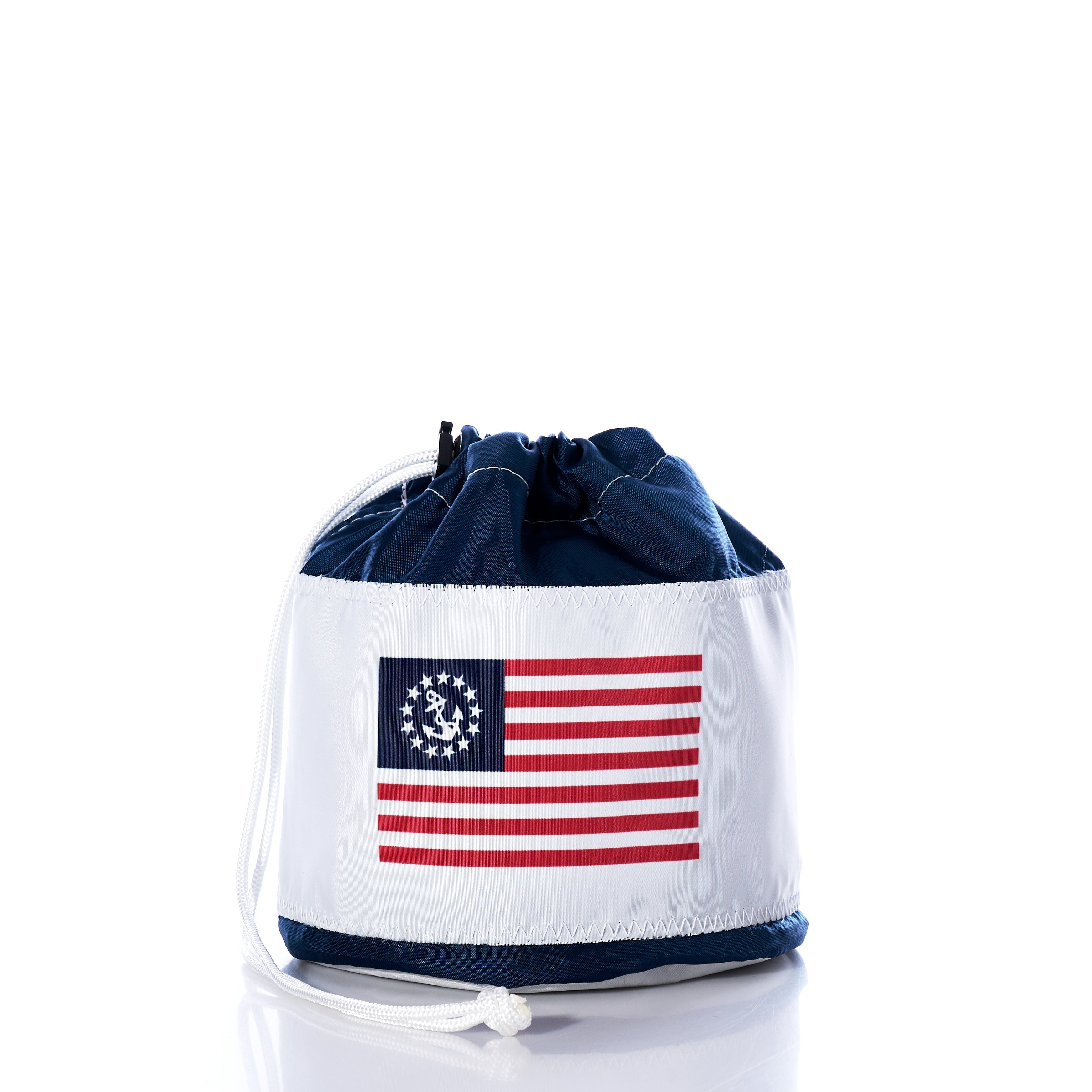 U.S. Yacht Ensign Ditty Bag Handmade in Maine from Recycled Sails