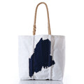 Navy State of Maine Medium Tote Handmade in Maine from Recycled Sails