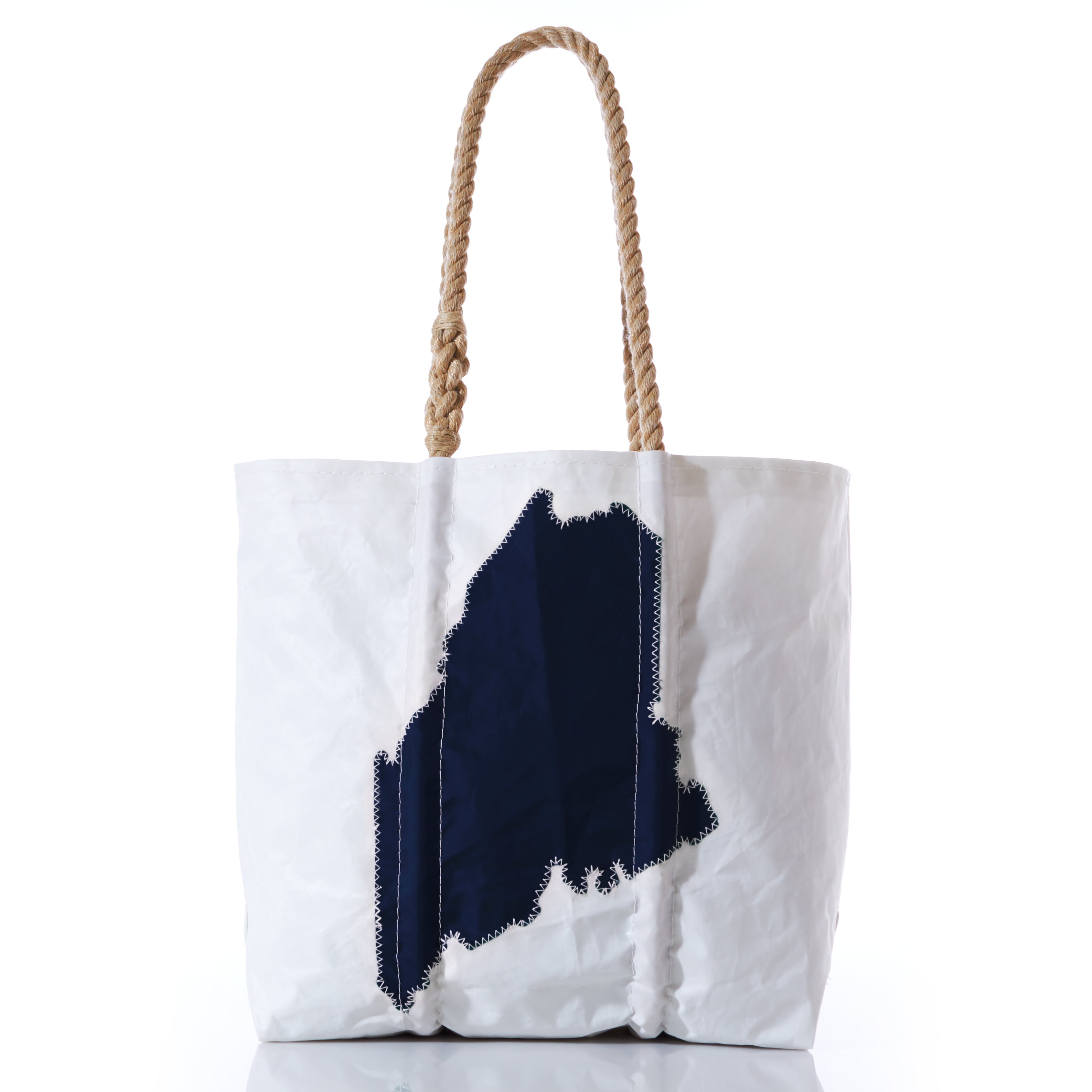 Navy State of Maine Medium Tote Handmade in Maine from Recycled Sails