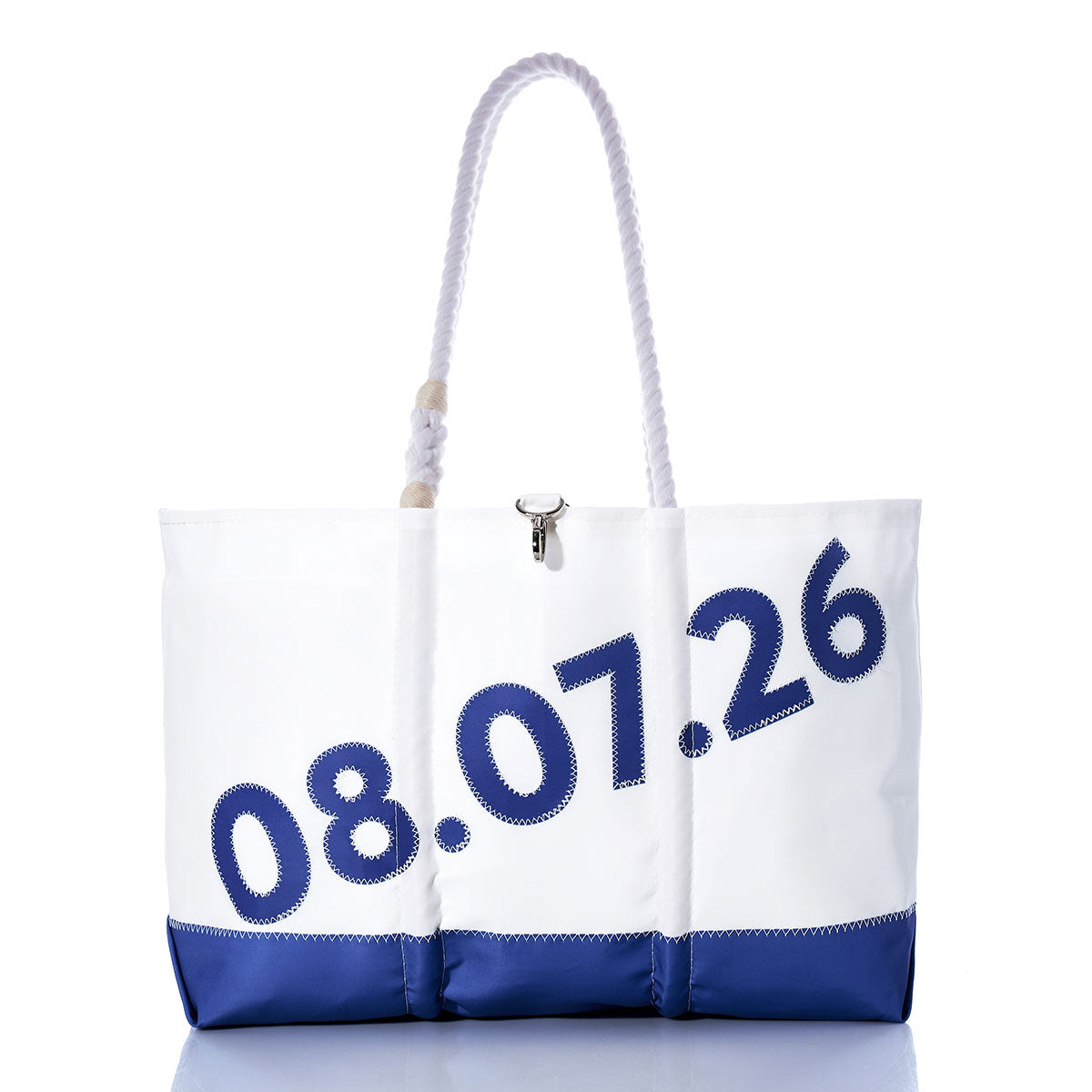 Custom Date Ogunquit Beach Tote Handmade in Maine from Recycled Sails