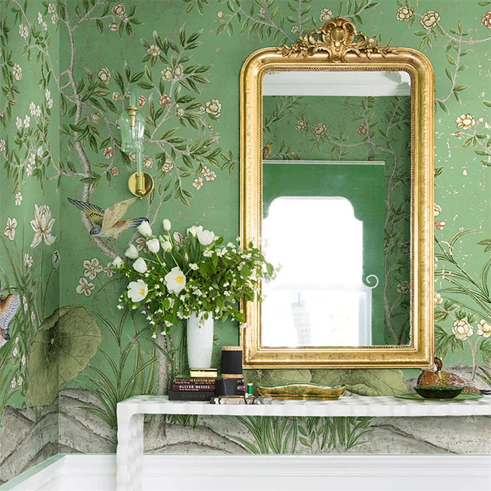 Lotus Pond Flower and Bird Mural