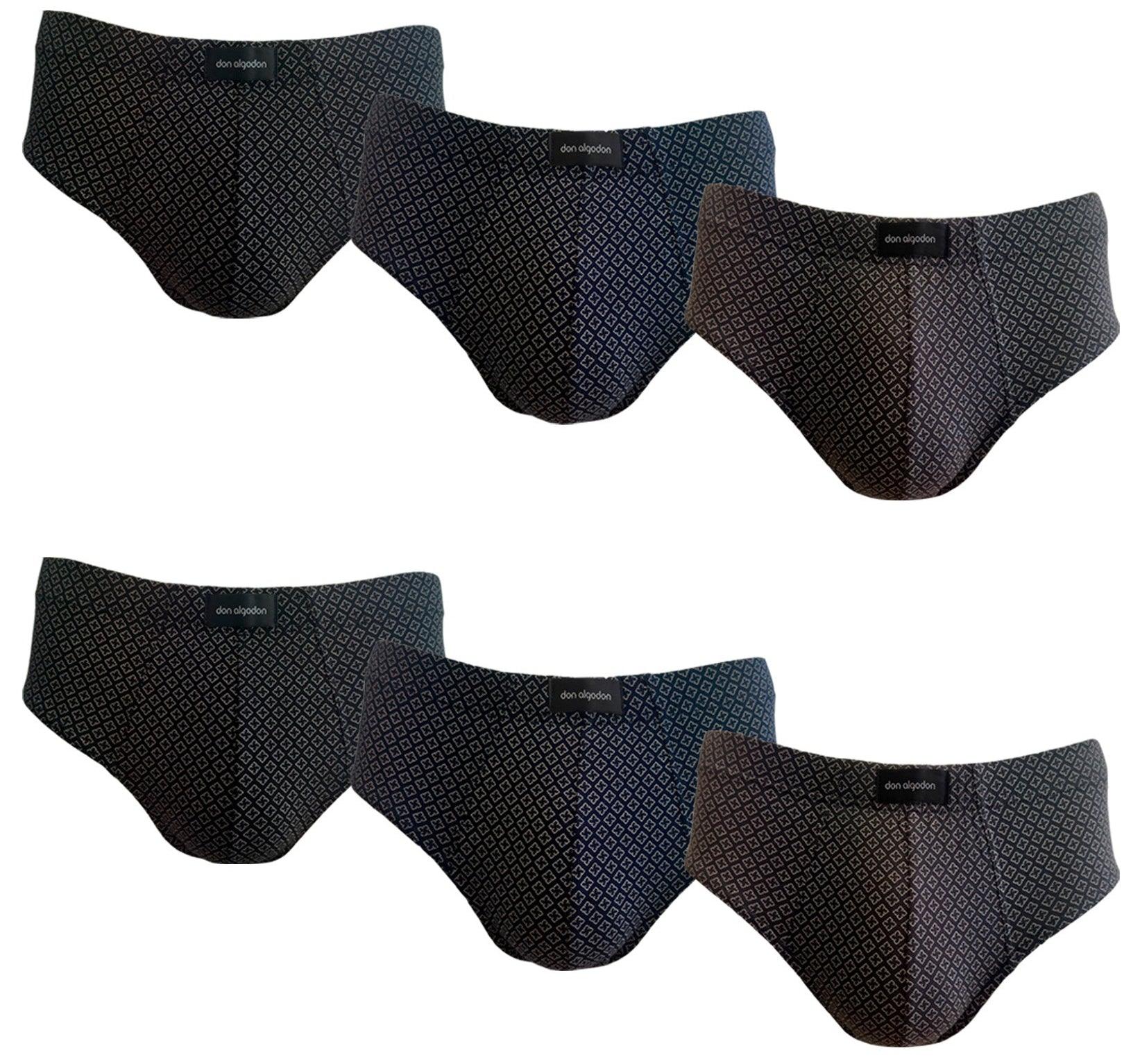 Don Algodon Premium | Pack 6 Slips para Hombre | Estampados | Transpirables
