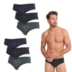Don Algodon Premium | Pack 6 Slips para Hombre | Diseño estampado y minimalista | Cómodos y Suaves para Uso Diario