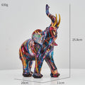 ArtZ® Elephant Nordic Painted Statue - Nordic Painted Large: 10.1 inch by 7.9 inch (25.8x20cm)