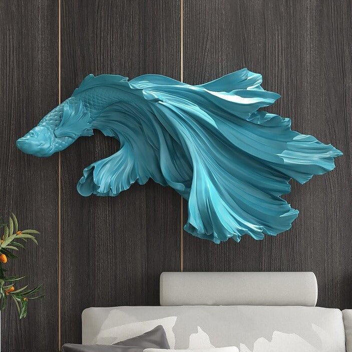 ArtZ® Very Fishy 3D Nordic Wall Sculpture - Blue Horizontal