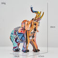 ArtZ® Elephant Nordic Painted Statue - Graffiti Painted Medium: 7.1 inch by 7.1 inch (18x18cm)