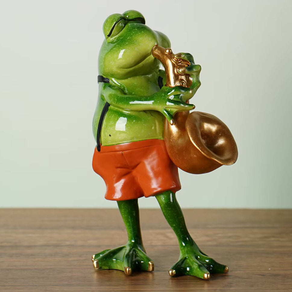 ArtZ® Croak ‘n’ Roll Frog Sculpture - Saxophone