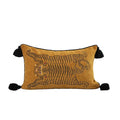Golden Tiger Velvet Embroidered Throw Pillow