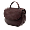 Intrecciato Trimmed Leather Double Sided Flap Satchel