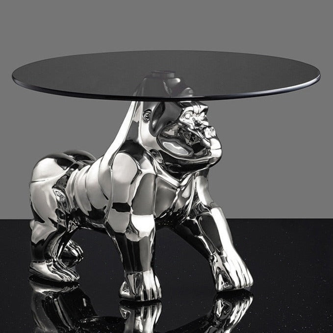 ArtZ® Gorilla Nordic Sculpture Tray Table - Silver
