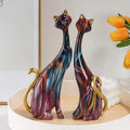 ArtZ® Nordic Cat Sculptures - Set of 2 - Purple Blue