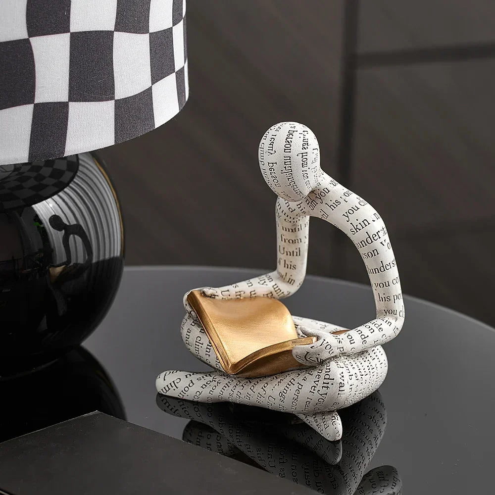 ArtZ® Amused Nordic Reading Sculpture - White