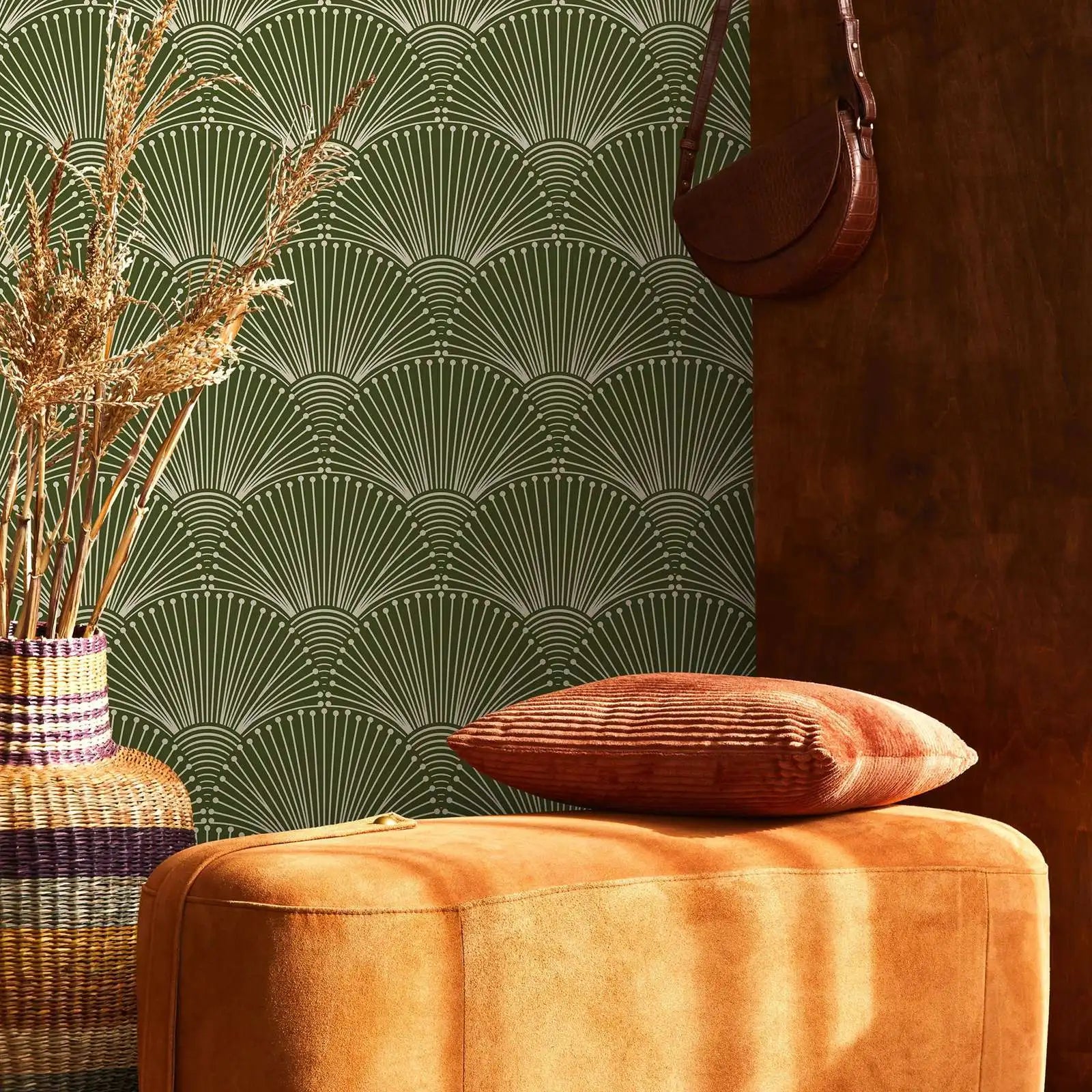Green Modern Palms Wallpaper
