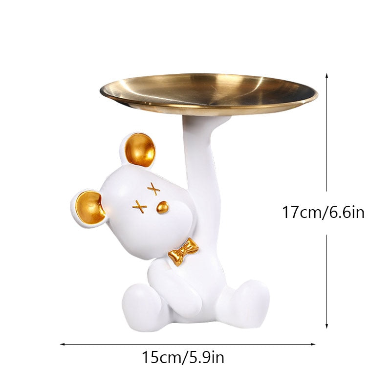 ArtZ® Bear Sculpture Table Tray - White