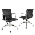 ArtZ® Nordic Design Leather Executive Office Chair - 1 Chair; Black; Low Back