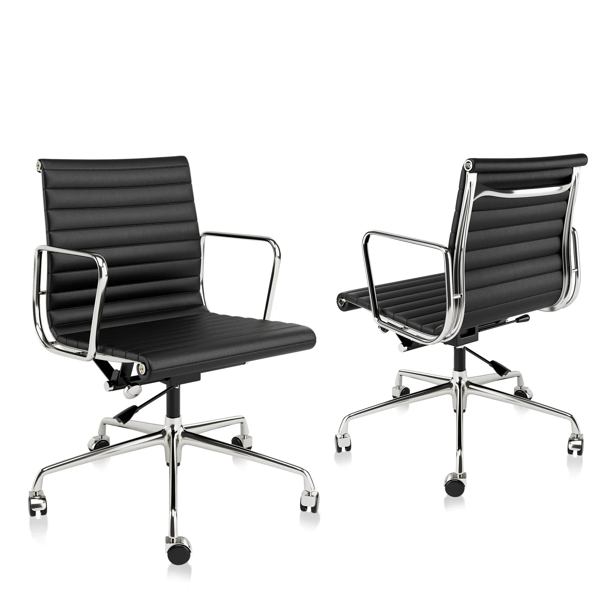 ArtZ® Nordic Design Leather Executive Office Chair - 1 Chair; Black; Low Back