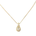 Gold Plated Strass Teardrop Pendant Necklace