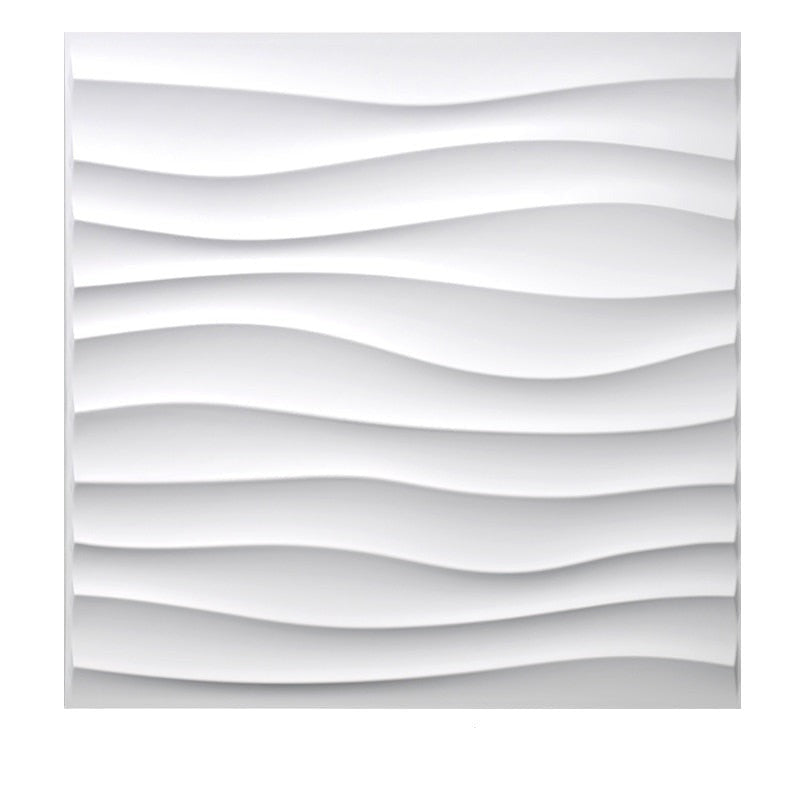 ArtZ® Wave 3D Wall Panel - Sample Matte White 1 Small Panel (12x12 inch) Final Sale Non Refundable