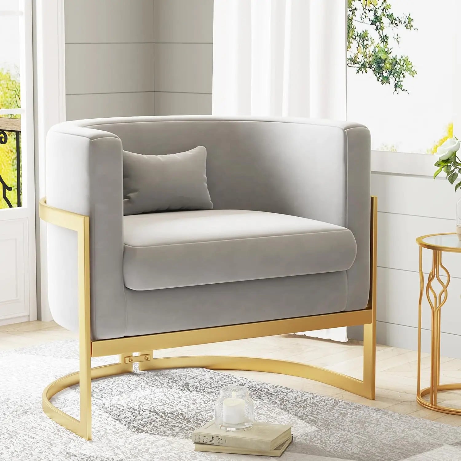 ArtZ® Velvet Nest Chair - Grey
