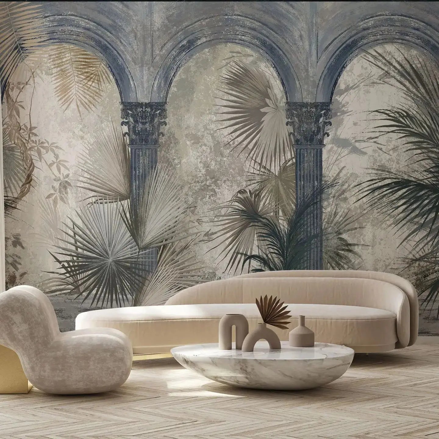 Tropical Arch Garden Mural