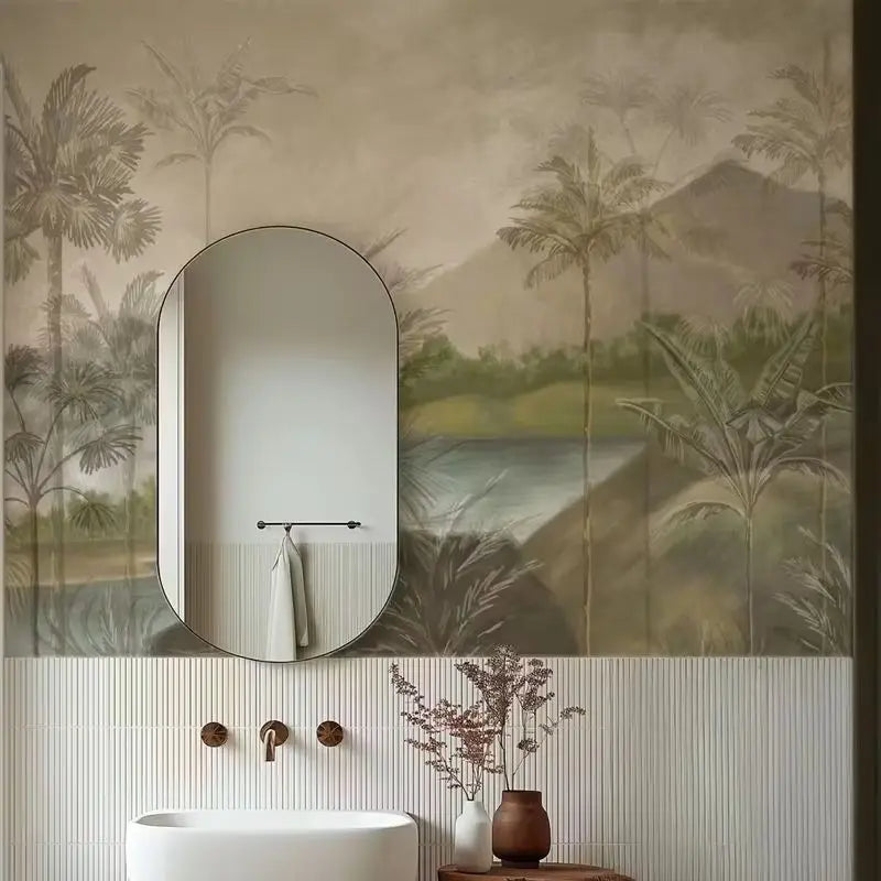 Mountains and Palms Landscape Mural