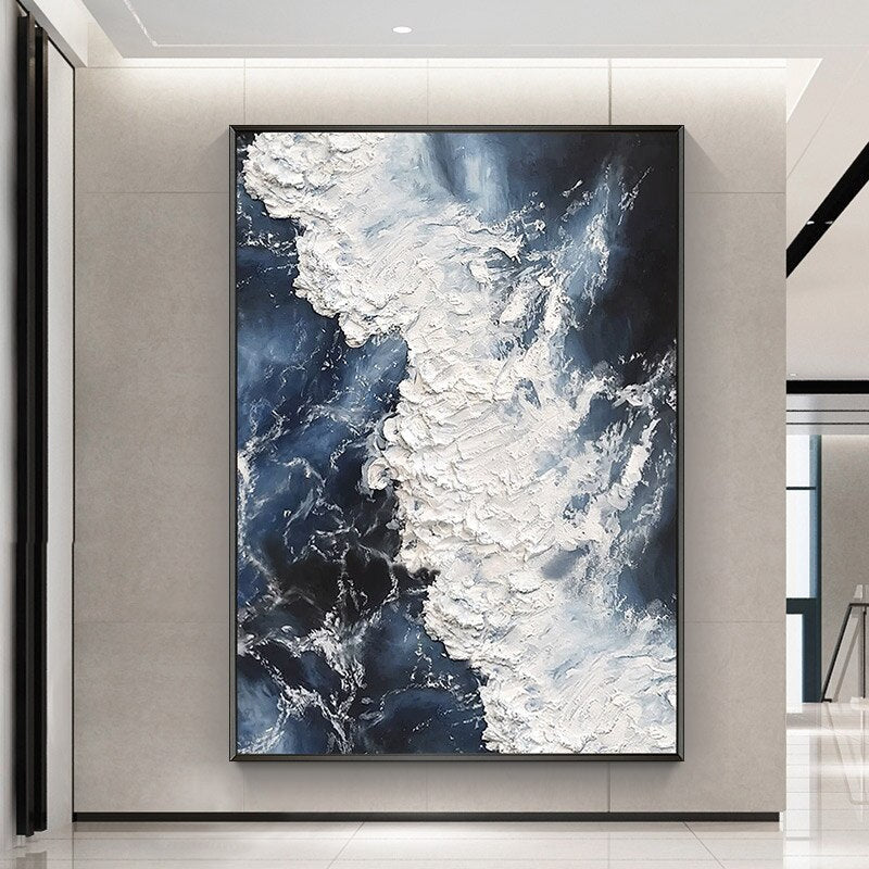 ArtZ® Blue Mind Hand Painted Oil Painting On Canvas - 59 inch by 86.6 inch (150x220cm) No Frame