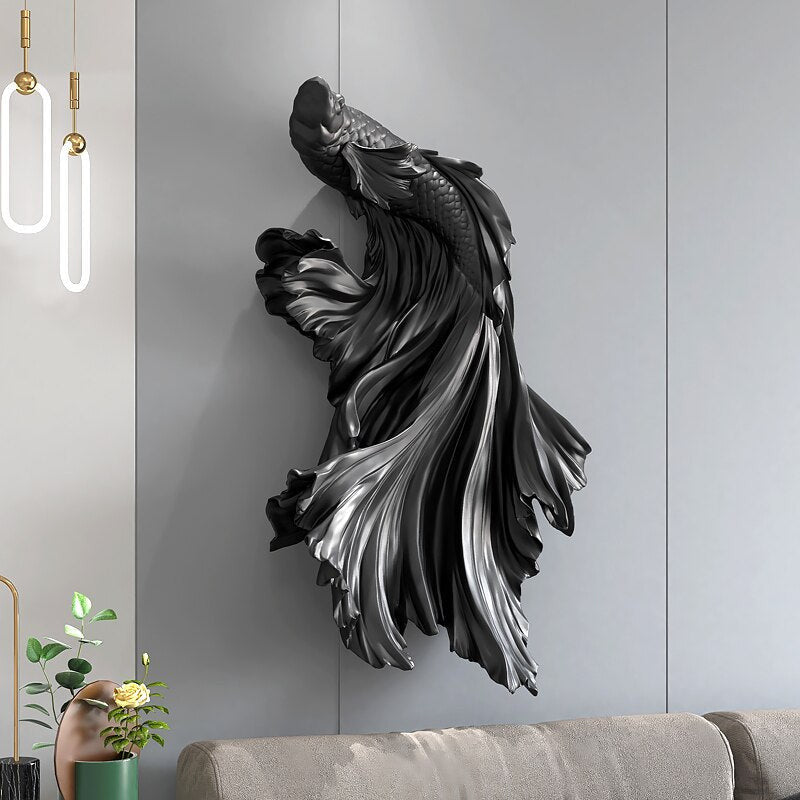 ArtZ® Very Fishy 3D Nordic Wall Sculpture - Black Vertical
