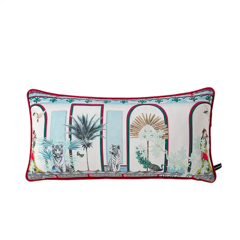 Oriental Chinoiserie Tiger Jar Pillow Cover