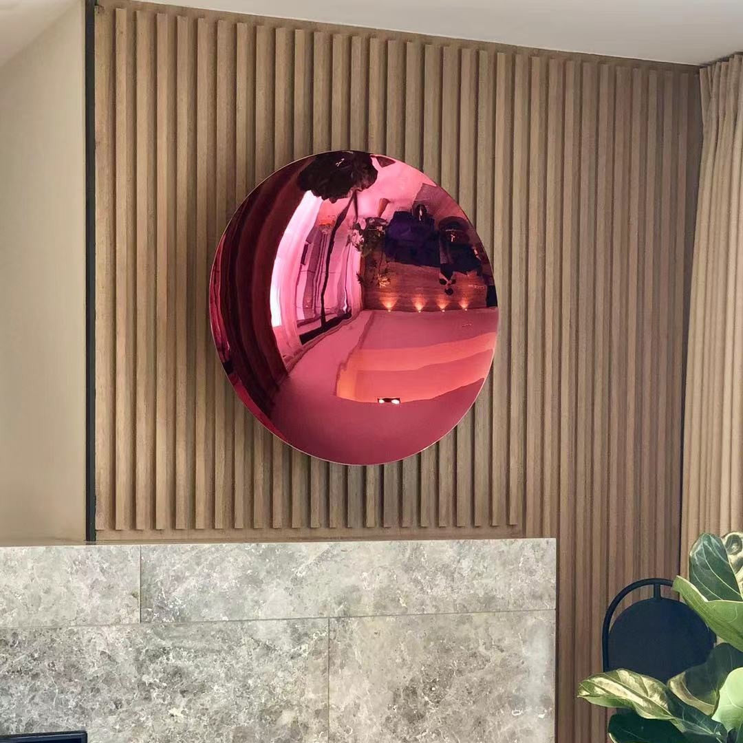 ArtZ® Stainless Steel Concave or Convex Mirror - Wine Red / Concave / 23.6 inch Diameter (60cm)