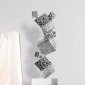 ArtZ® The Balancing Act Stainless Steel Sculpture - Wavy Finish 25.6 inch by 8.7 inch by 7.5 inch (65x22x19 cm)