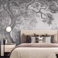 Retro Forest Tree Mural