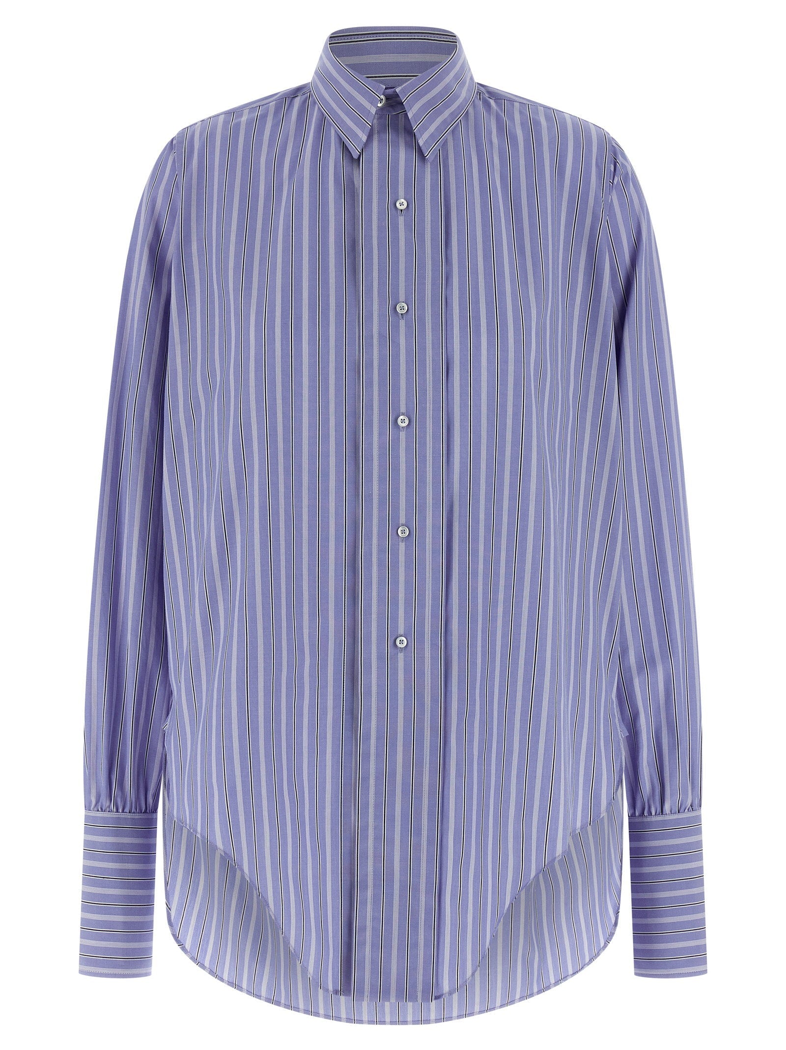 Maison Margiela Striped Cotton Shirt — lavender