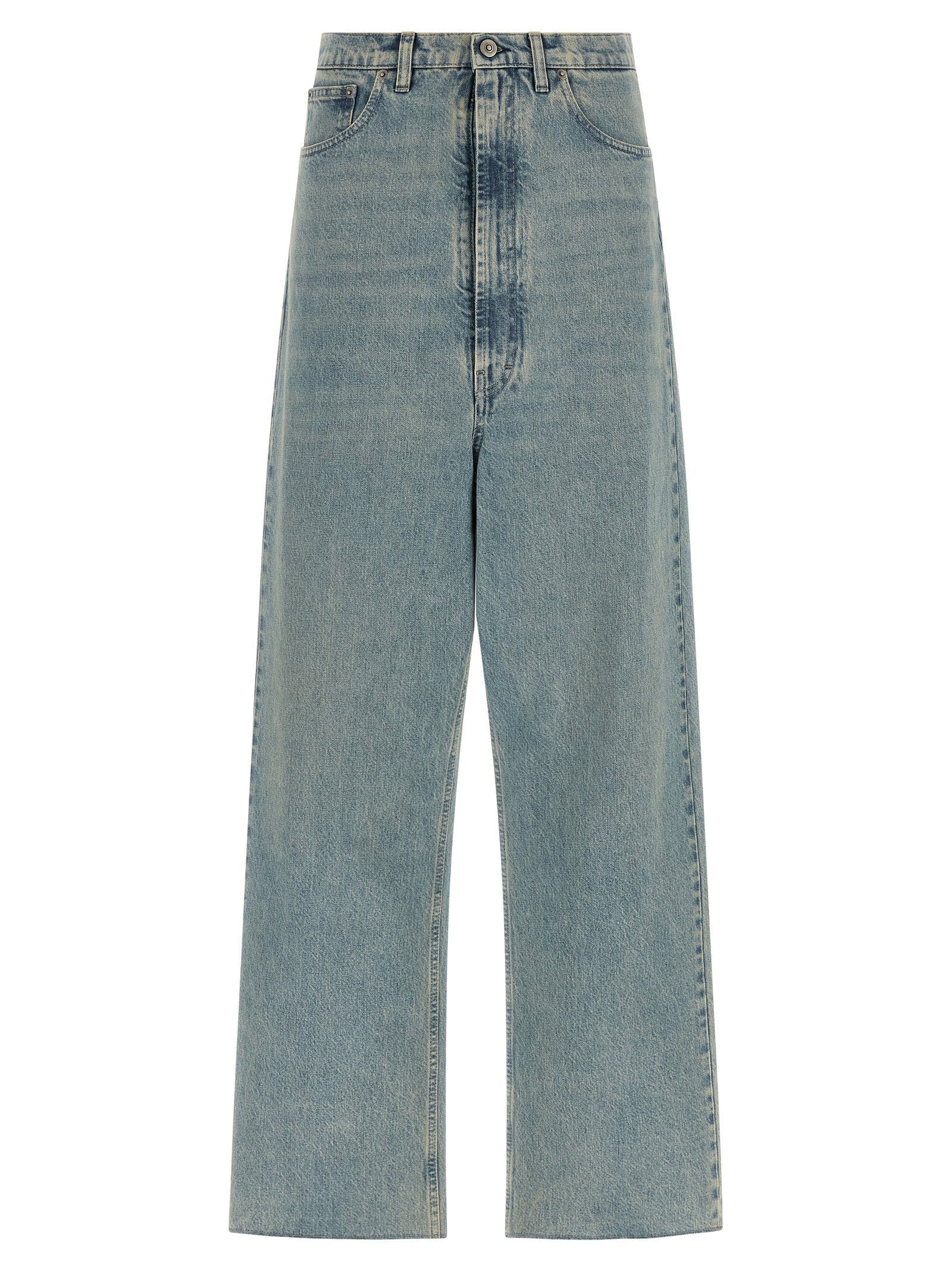 Maison Margiela Stone-Washed Low-Crotch Jeans — Blue