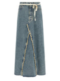 Maison Margiela Raw Hem Denim Skirt — Blue