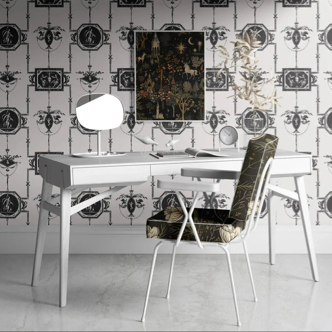 Hand-Drawn Black & White Pattern Wallpaper