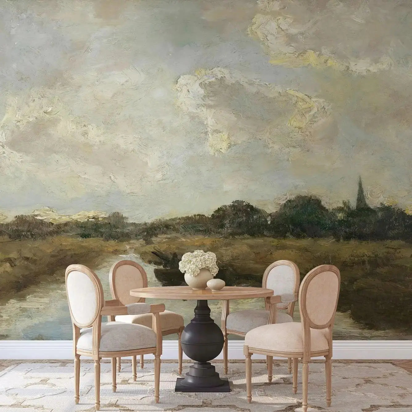 Countryside River Landscape Mural