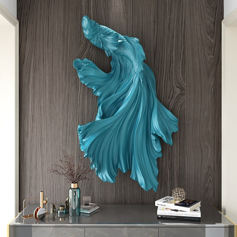 ArtZ® Very Fishy 3D Nordic Wall Sculpture - Blue Vertical